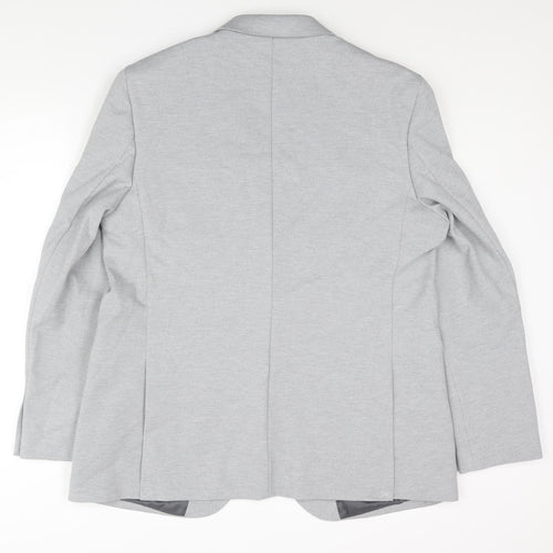 Marks and Spencer Mens Grey Polyamide Jacket Suit Jacket Size 46 Regular