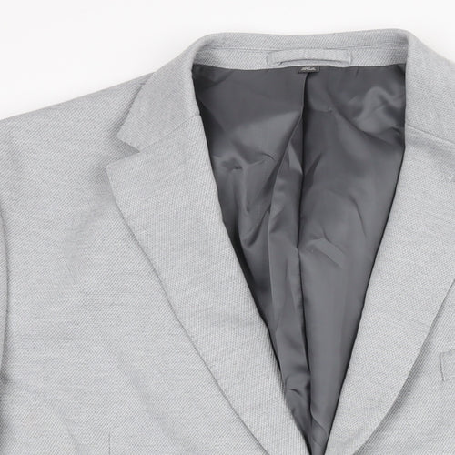 Marks and Spencer Mens Grey Polyamide Jacket Suit Jacket Size 46 Regular