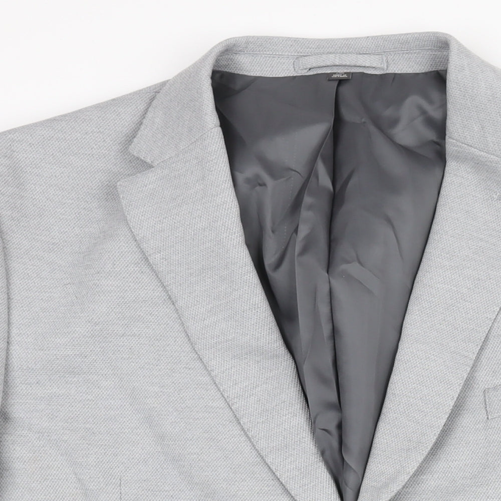 Marks and Spencer Mens Grey Polyamide Jacket Suit Jacket Size 46 Regular