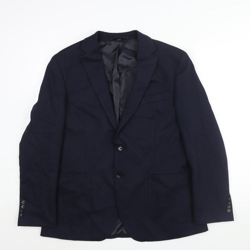 Marks and Spencer Mens Blue Polyamide Jacket Suit Jacket Size 42 Regular
