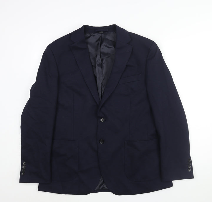 Marks and Spencer Mens Blue Polyamide Jacket Suit Jacket Size 42 Regular