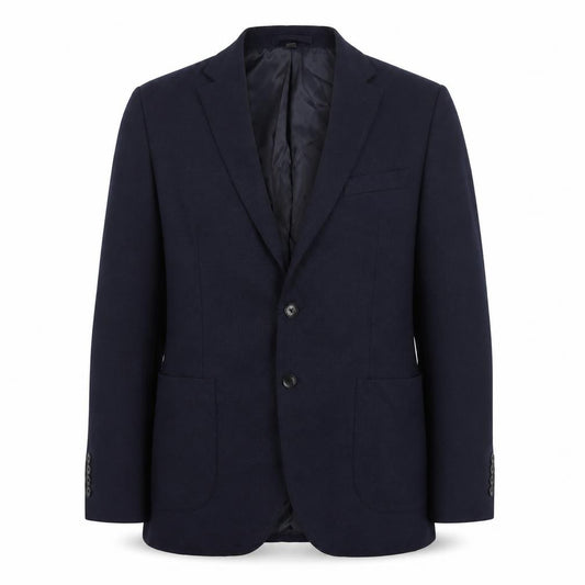 Front view of Marks & Spencer men’s blue polyamide jacket suit jacket, size 42, regular