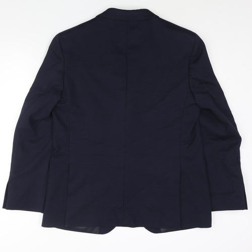 Marks and Spencer Mens Blue Polyamide Jacket Suit Jacket Size 42 Regular