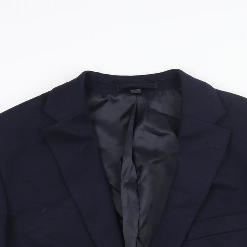 Marks and Spencer Mens Blue Polyamide Jacket Suit Jacket Size 42 Regular