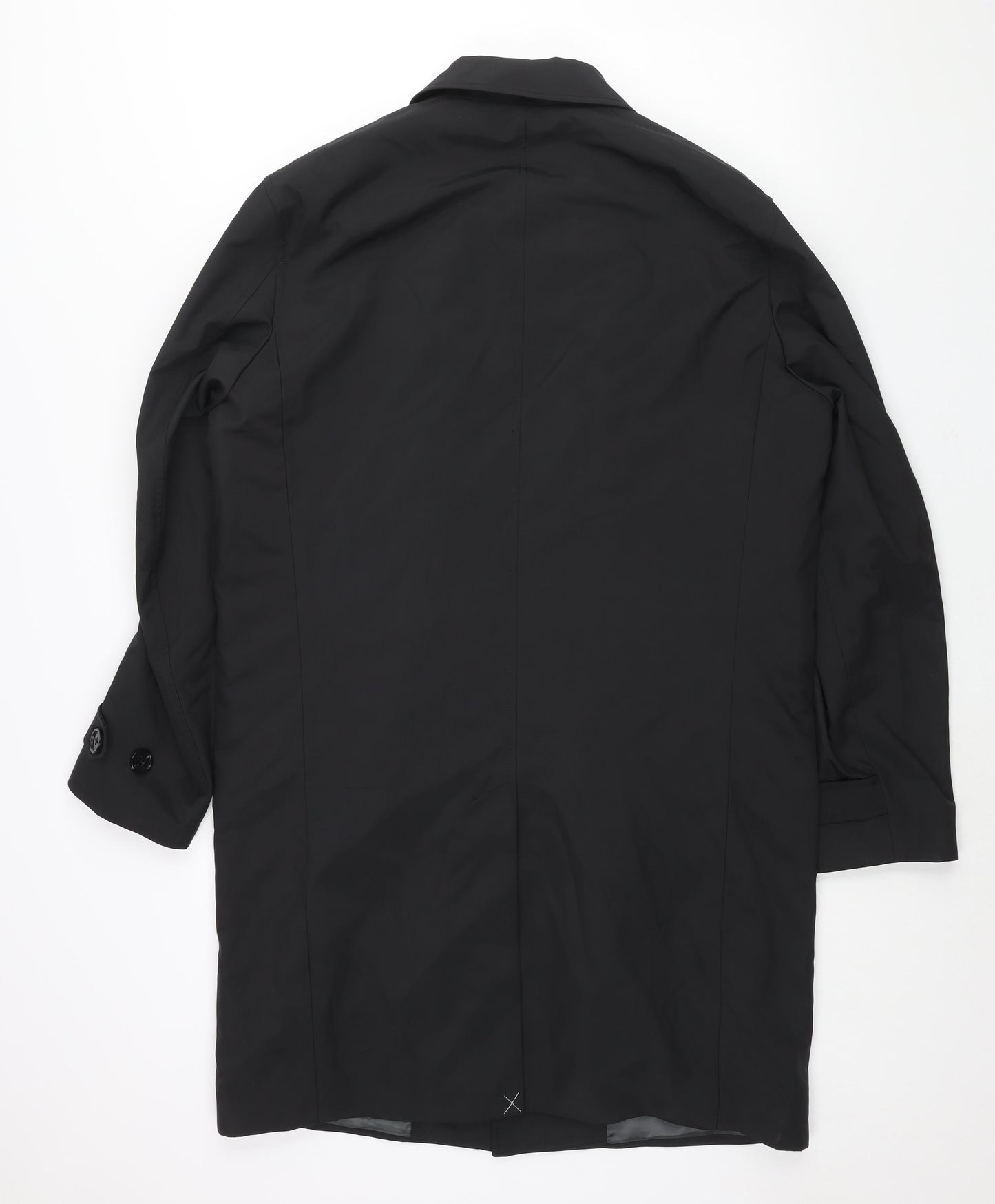 Marks and Spencer Mens Black Trench Coat Coat Size M Button - Removable Quilted Lining
