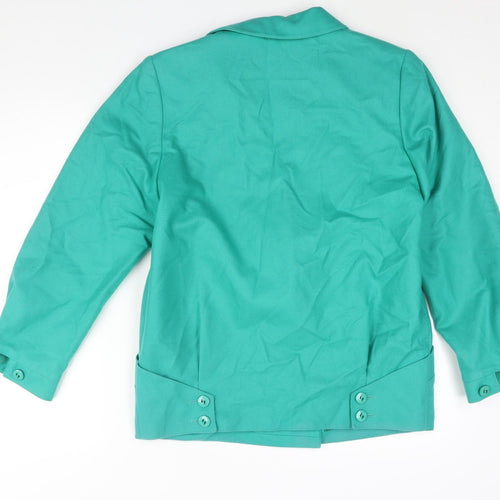 St Michael Womens Green Pea Coat Jacket Size 12 Button - Double Breasted