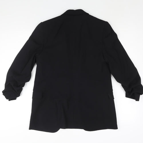 Marks and Spencer Womens Black Jacket Blazer Size 8 - Rouched Sleeve