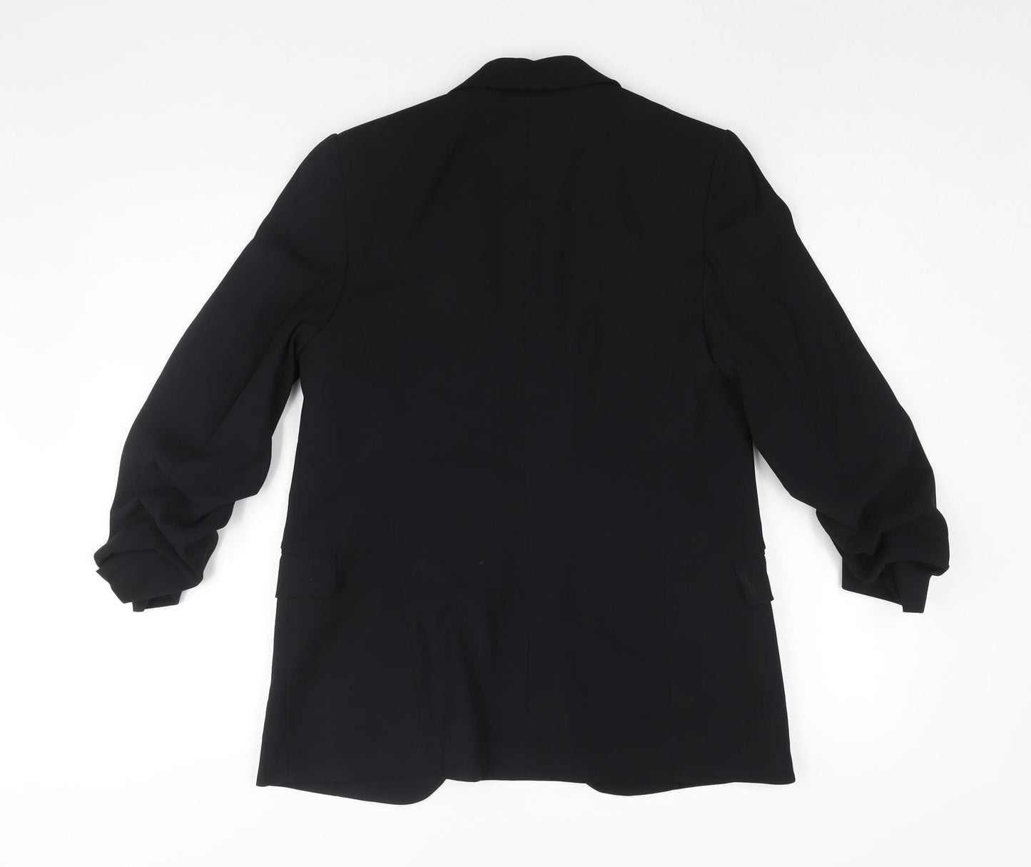 Marks and Spencer Womens Black Jacket Blazer Size 8 - Rouched Sleeve