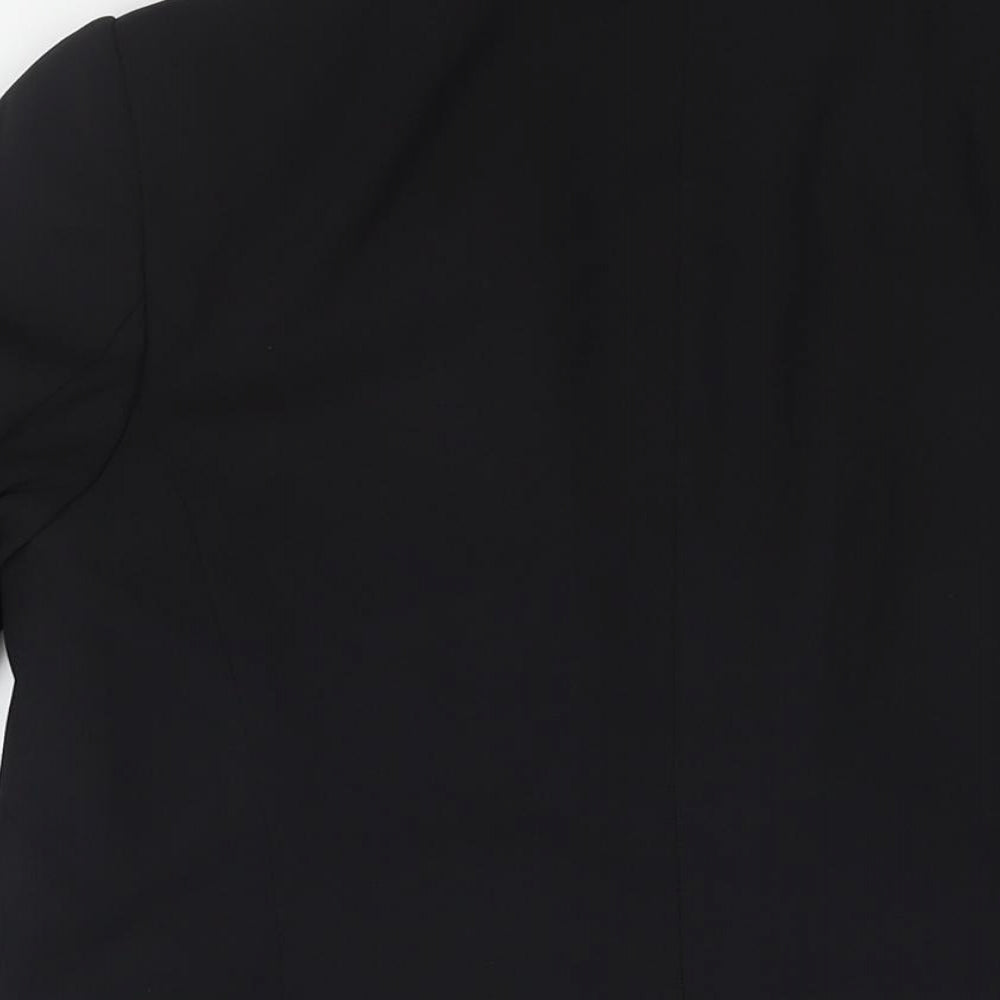 Marks and Spencer Womens Black Jacket Blazer Size 8 - Rouched Sleeve
