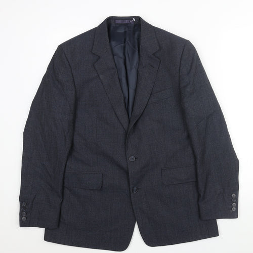 Hammond & CO Mens Blue Check Wool Jacket Suit Jacket Size 40 Regular