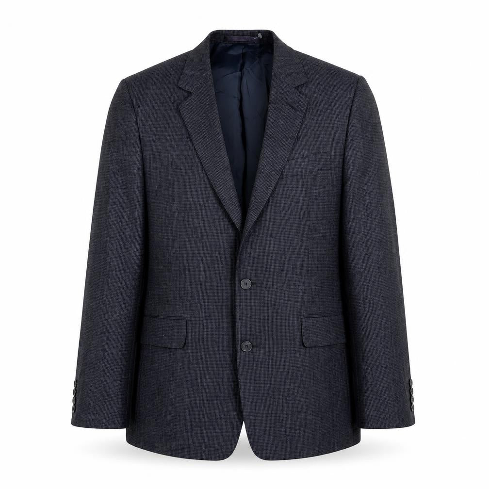 Front view of Hammond & CO men’s blue check wool jacket suit jacket, size 40, regular