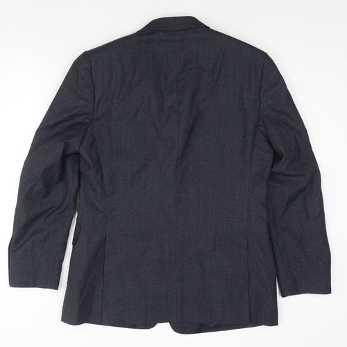 Hammond & CO Mens Blue Check Wool Jacket Suit Jacket Size 40 Regular