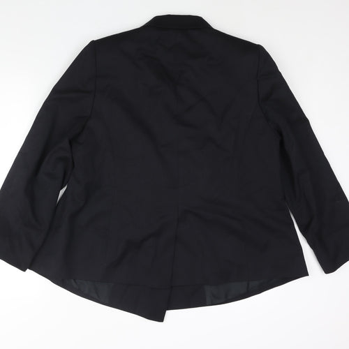 Ann Harvey] Womens Black Polyester Jacket Suit Jacket Size 16