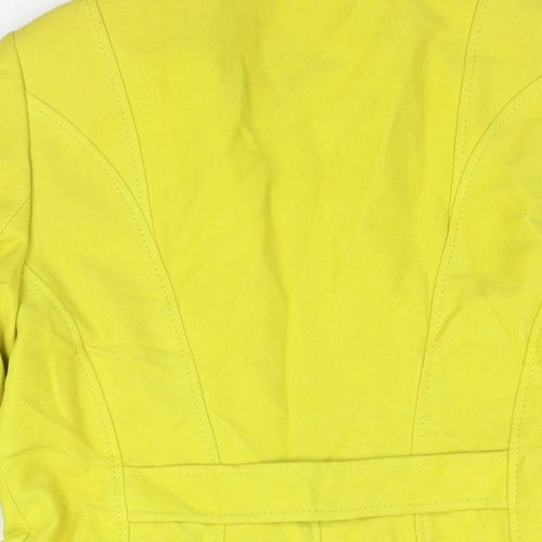 Per Una Womens Yellow Overcoat Coat Size 14 Button