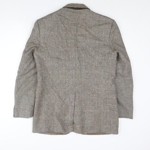 Centaur Mens Brown Herringbone Wool Jacket Suit Jacket Size 40 Regular