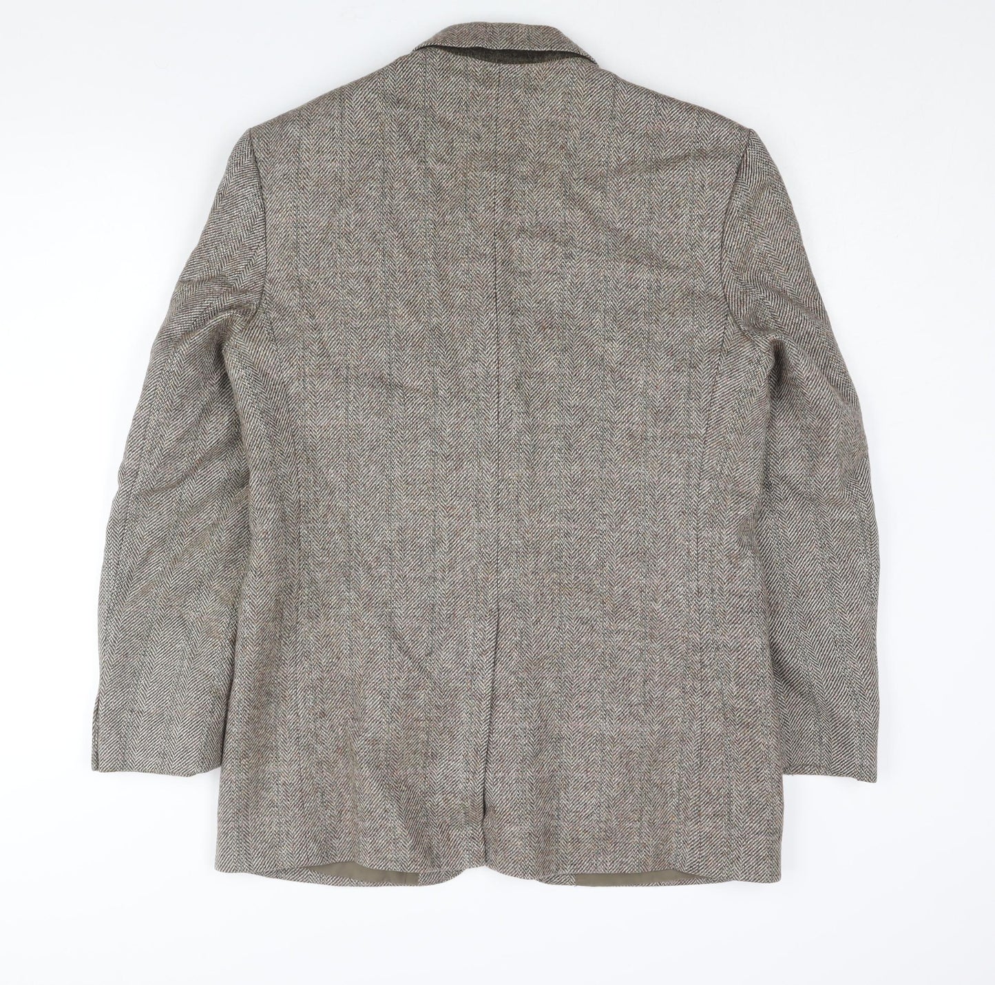 Centaur Mens Brown Herringbone Wool Jacket Suit Jacket Size 40 Regular