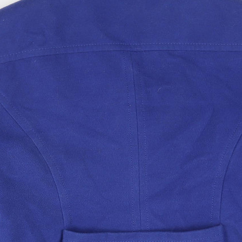 BHS Womens Blue Pea Coat Coat Size 14 Button - Double Breasted