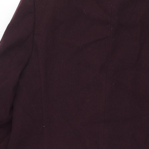Debenhams Womens Purple Overcoat Coat Size 14 Button
