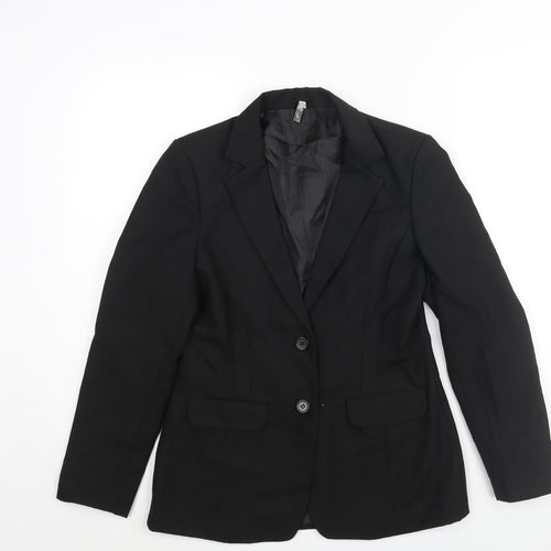 Pose Womens Black Polyester Jacket Suit Jacket Size L