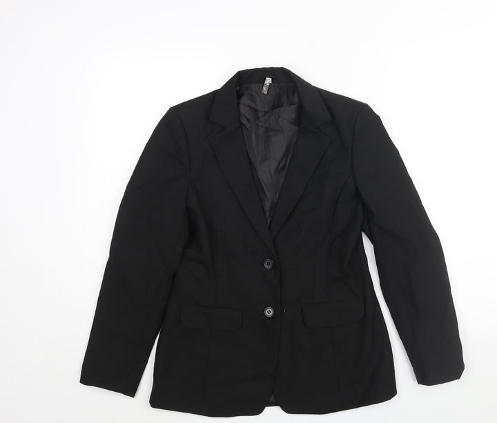 Pose Womens Black Polyester Jacket Suit Jacket Size L