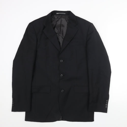 Mexx Mens Black Wool Jacket Suit Jacket Size 38 Regular