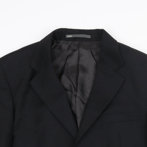 Mexx Mens Black Wool Jacket Suit Jacket Size 38 Regular