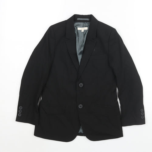 John Lewis Boys Black Jacket Blazer Size 7 Years Button