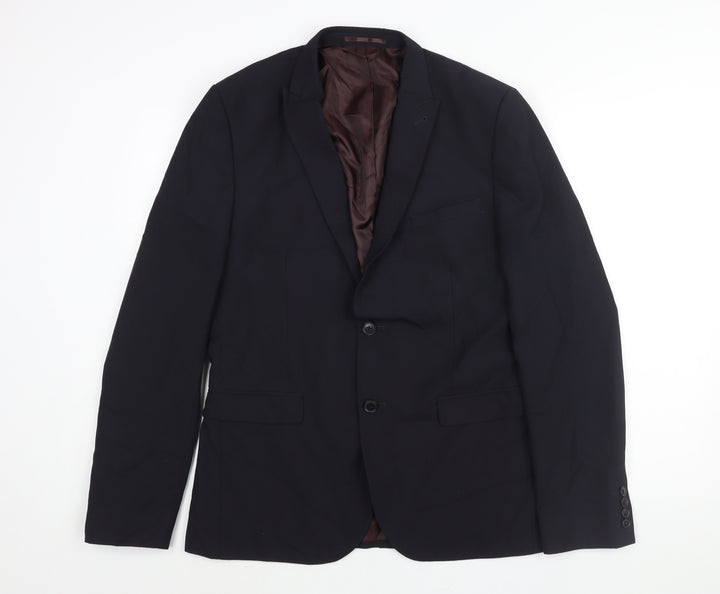 NEXT Mens Blue Polyester Jacket Suit Jacket Size 42 Regular