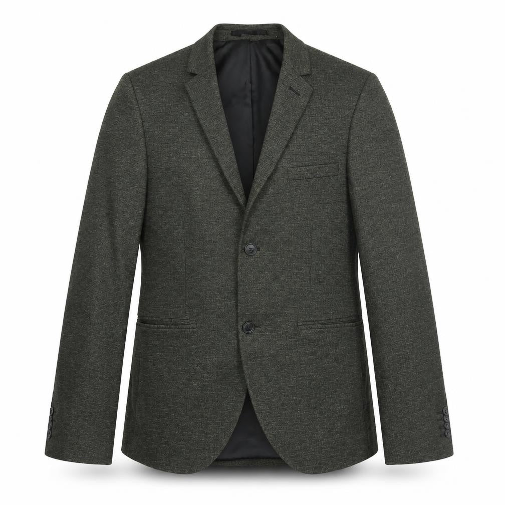 Front view of Topman men’s green viscose jacket suit jacket, size 36, regular