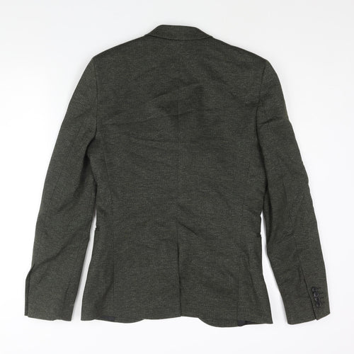 Topman Mens Green Viscose Jacket Suit Jacket Size 36 Regular