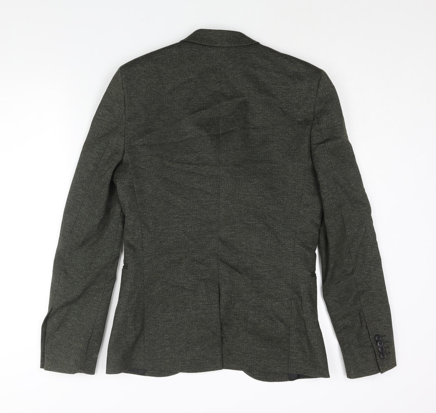 Topman Mens Green Viscose Jacket Suit Jacket Size 36 Regular