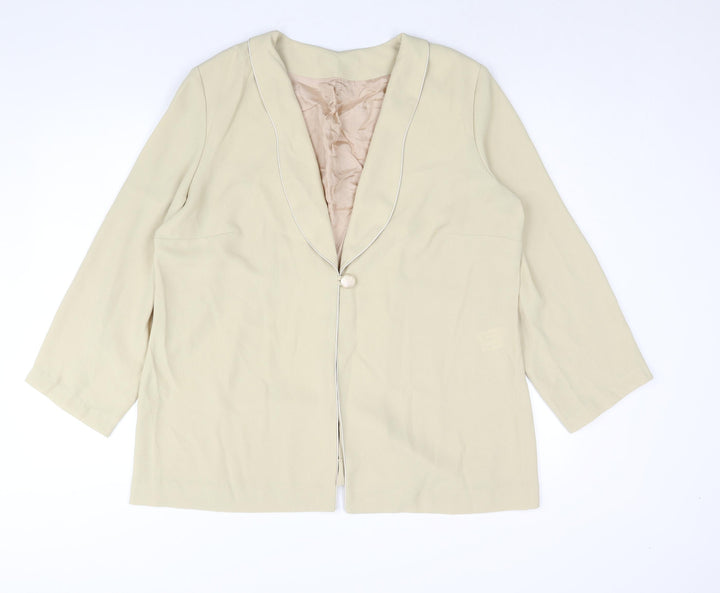 Roman Womens Beige Jacket Size 20 Button