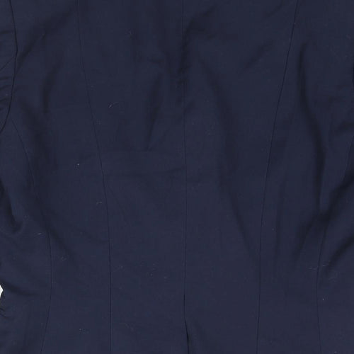 H&M Womens Blue Polyester Jacket Suit Jacket Size 10