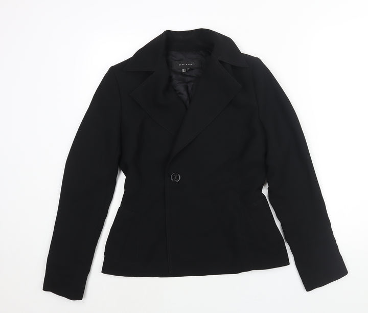 Zara Womens Black Jacket Blazer Size S Button
