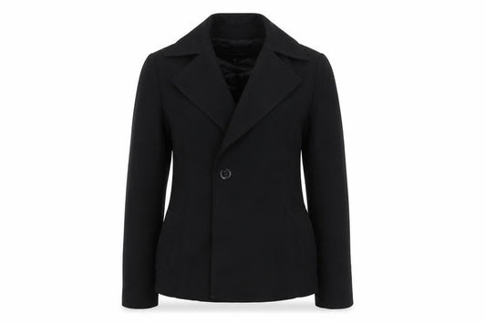 Front view of Zara women’s black jacket blazer, size S, button