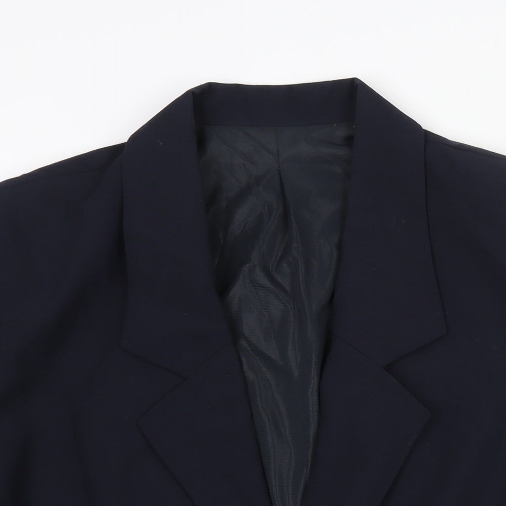 Essentials Womens Blue Polyester Jacket Suit Jacket Size 18
