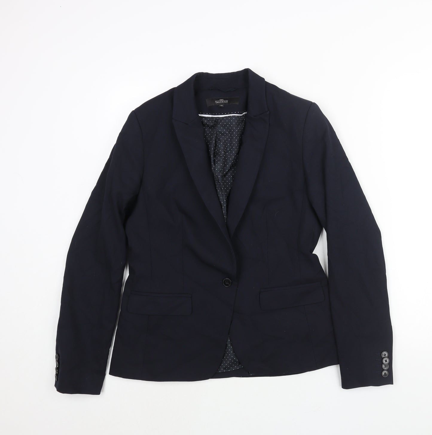 NEXT Womens Blue Polyester Jacket Suit Jacket Size 10