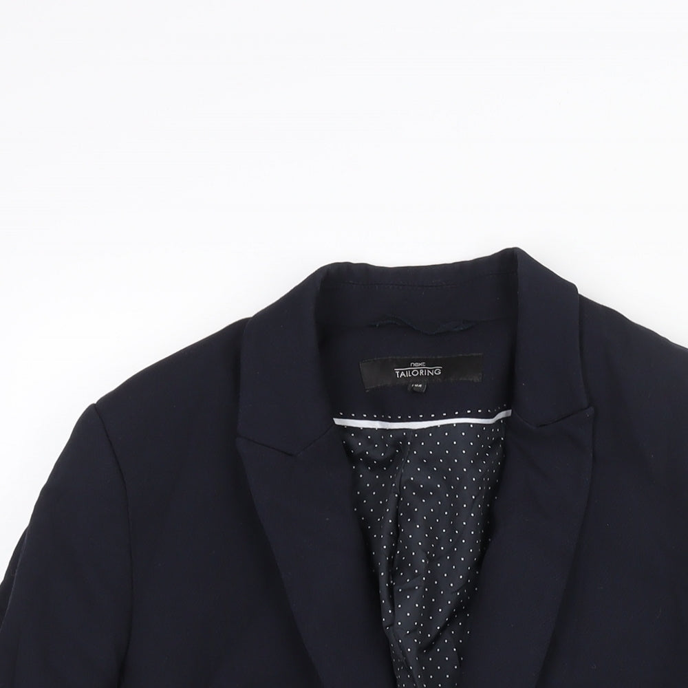 NEXT Womens Blue Polyester Jacket Suit Jacket Size 10