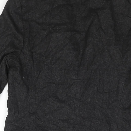 Liquid Womens Black Jacket Blazer Size S Button - Rouched Sleeve