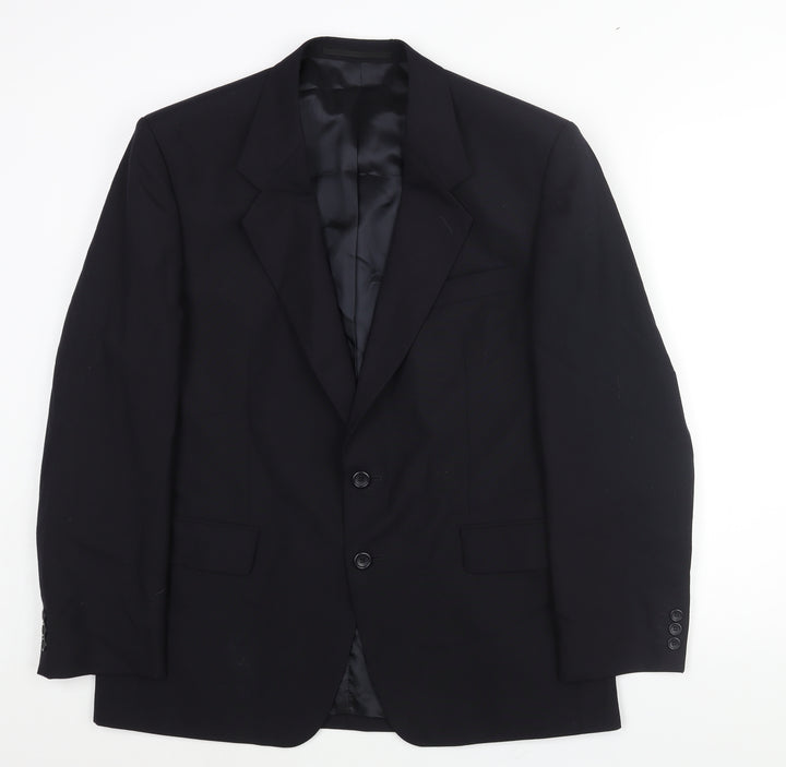 Varteks Mens Black Polyester Jacket Suit Jacket Size 42 Regular