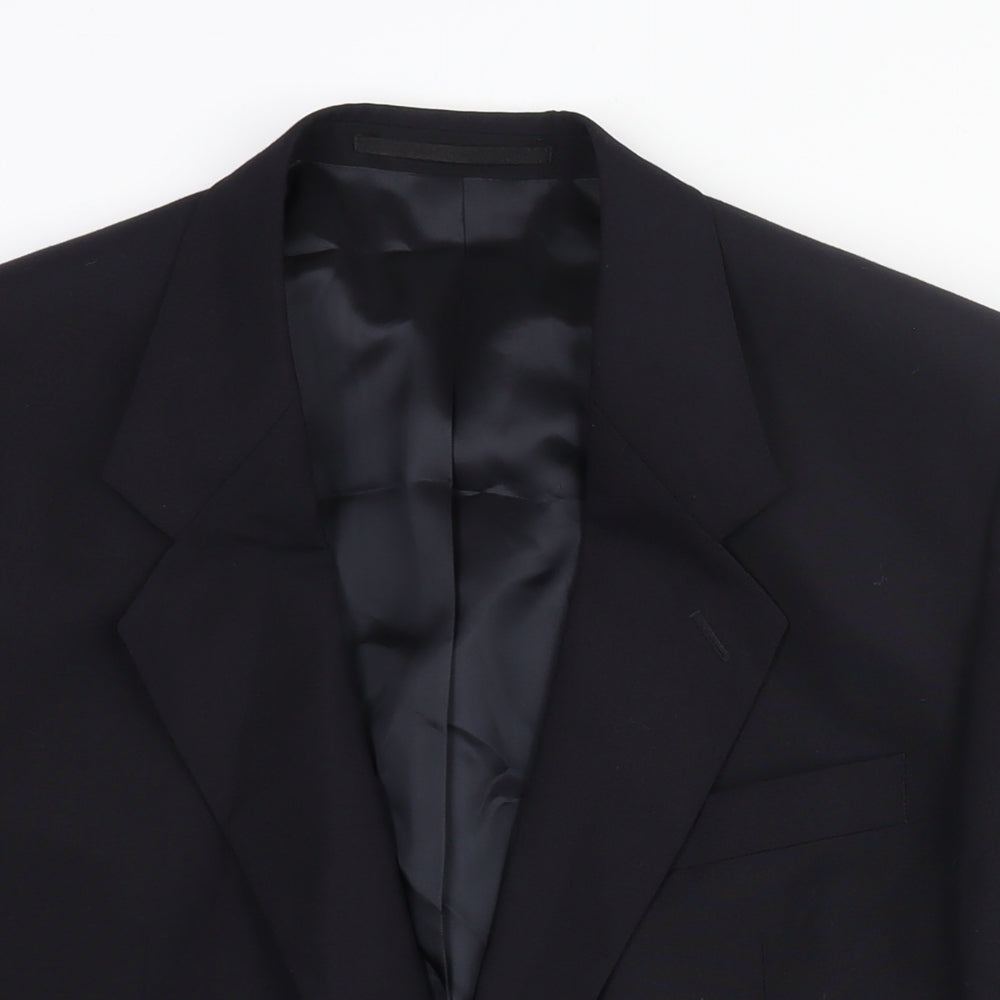 Varteks Mens Black Polyester Jacket Suit Jacket Size 42 Regular