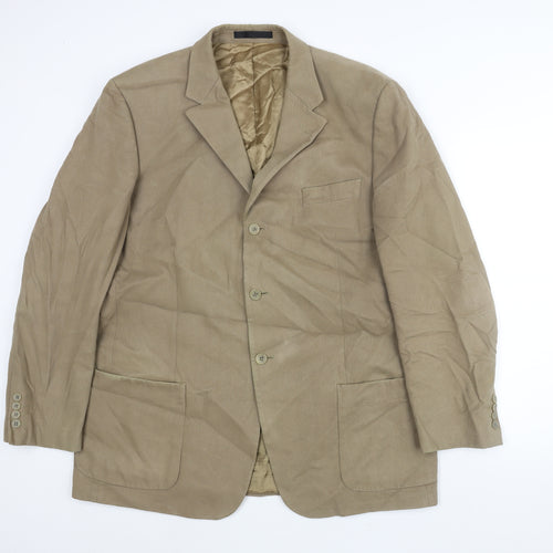 Marks and Mens Beige Cotton Jacket Blazer Size 46 Regular