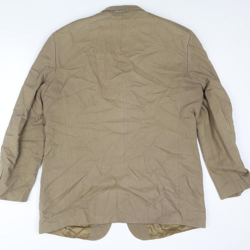 Marks and Mens Beige Cotton Jacket Blazer Size 46 Regular