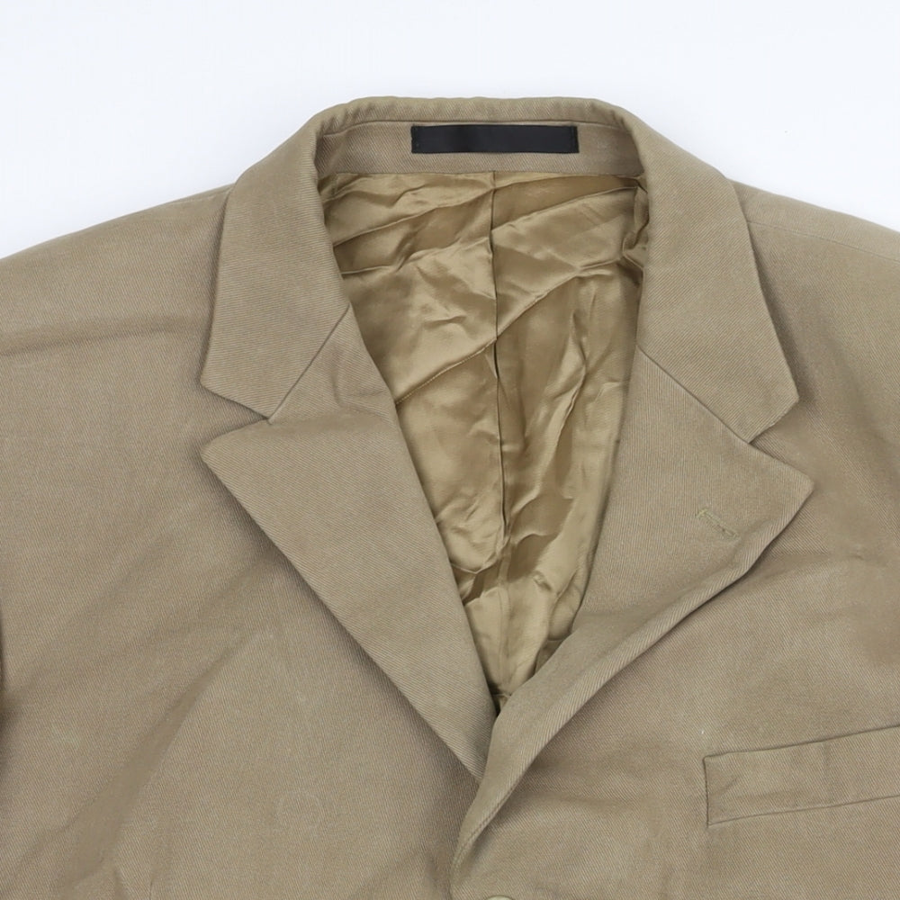 Marks and Mens Beige Cotton Jacket Blazer Size 46 Regular