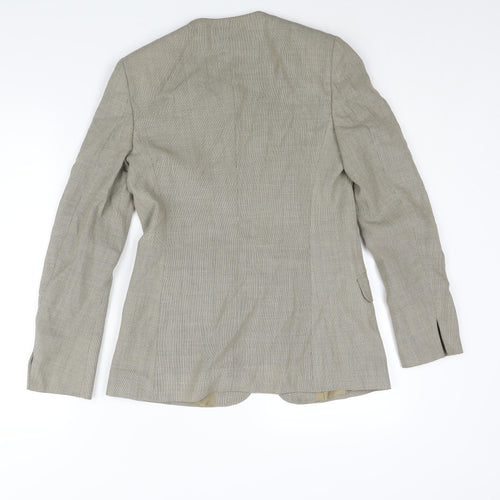 Max Mara Womens Beige Jacket Size 8 Hook & Eye - Vented Cuffs
