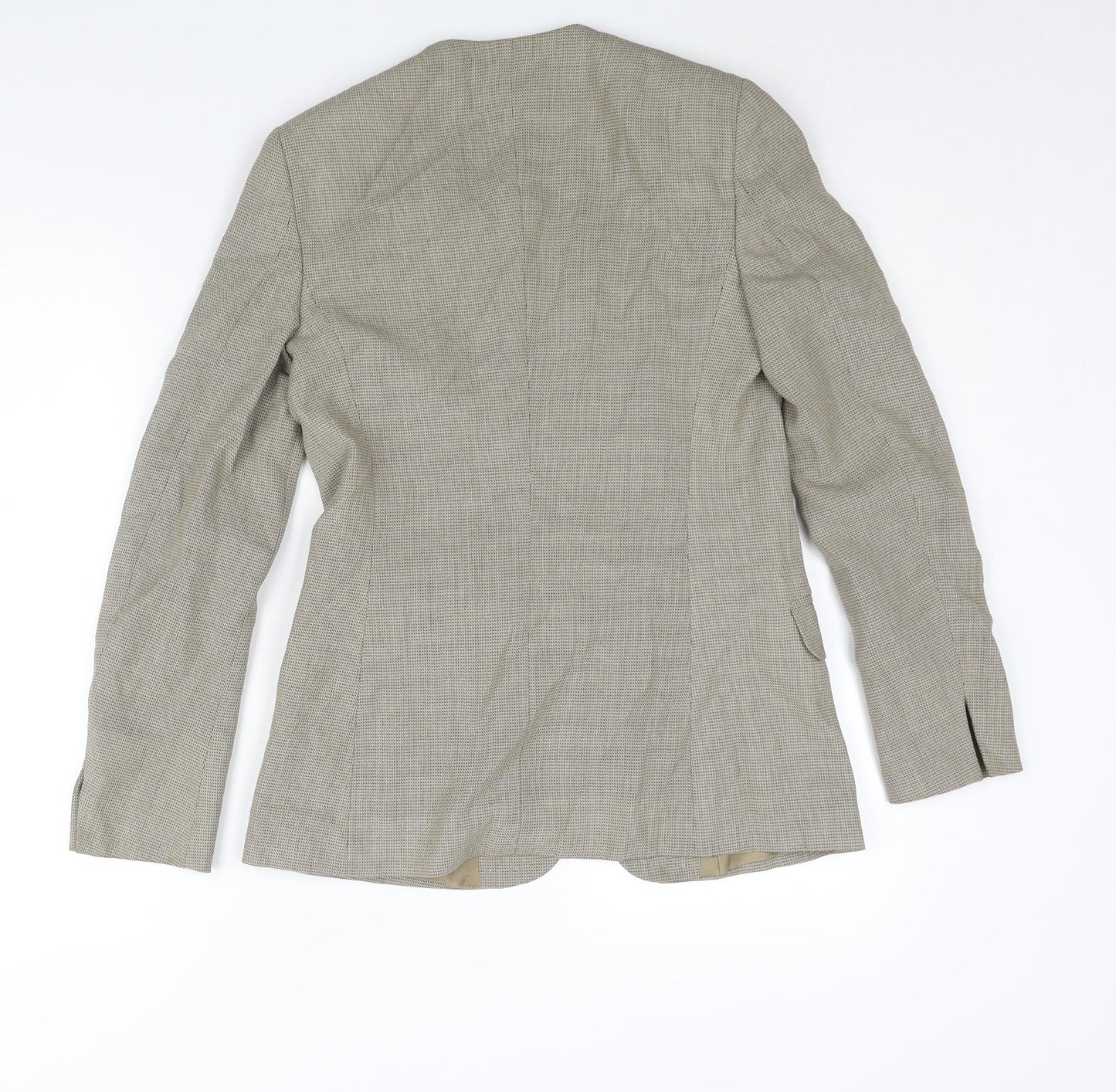 Max Mara Womens Beige Jacket Size 8 Hook & Eye - Vented Cuffs
