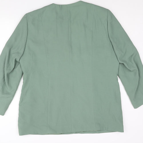 Fashion Extra Womens Green Jacket Size 20 Button - Pleated Embroidered