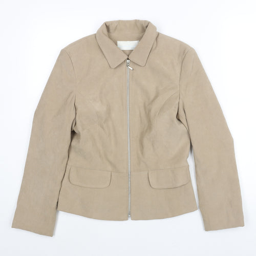 AMARANTO Womens Beige Jacket Size 10 Zip