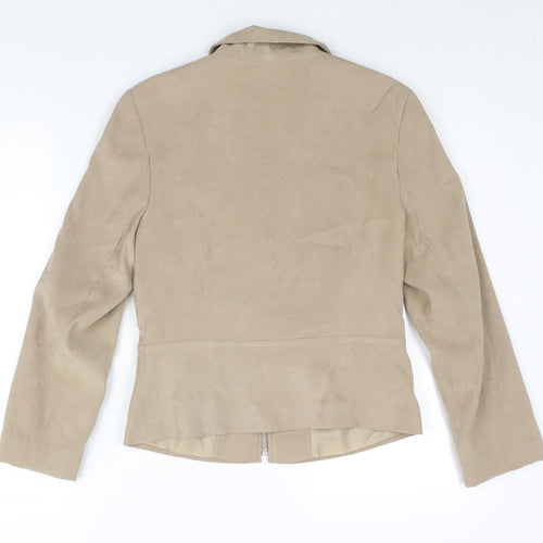 AMARANTO Womens Beige Jacket Size 10 Zip