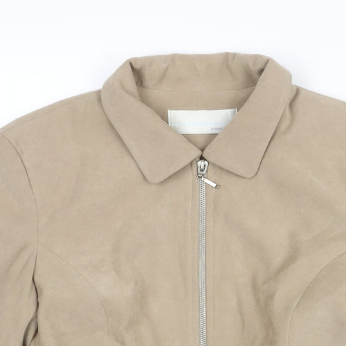 AMARANTO Womens Beige Jacket Size 10 Zip